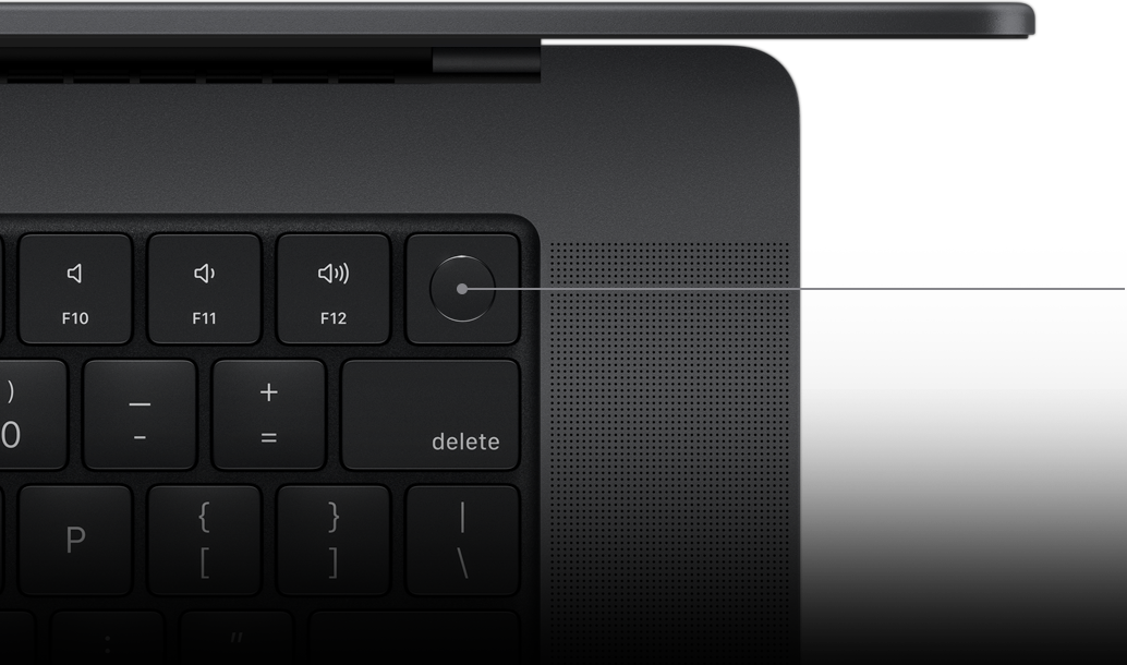 Wskaźnik pokazujący przycisk Touch ID na klawiaturze Magic Keyboard.