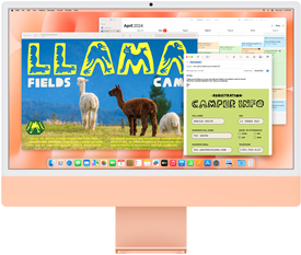 Skierowany do przodu pomarańczowy iMac