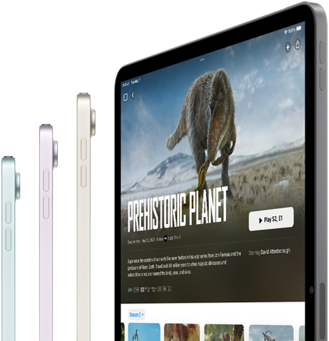 iPad Air pokazujący strumieniowanie treści ze pomocą ultraszybkiej łączności bezprzewodowej